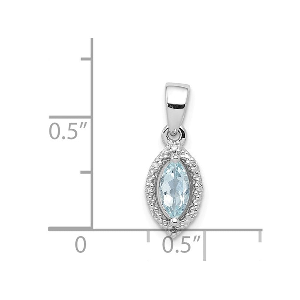 9/10 Carat (ctw) Aquamarine Drop Pendant Necklace In Sterling Silver with Chain Image 2