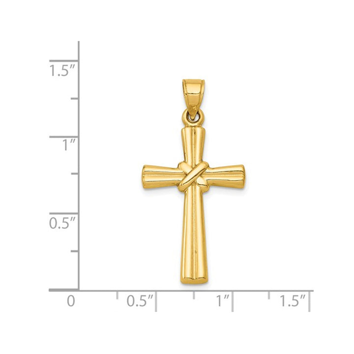 14K Yellow Gold Cross Pendant Necklace with Chain Image 3