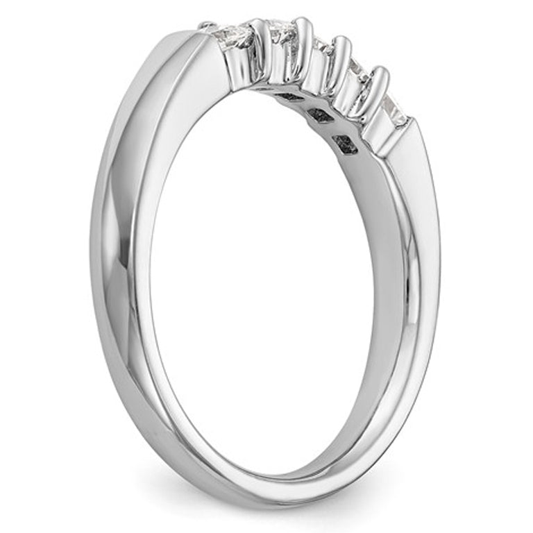 7/10 Carat (ctw I-JI1-I2) Princess Cut Diamond Anniversary Wedding Band Ring in 14K White Gold Image 2