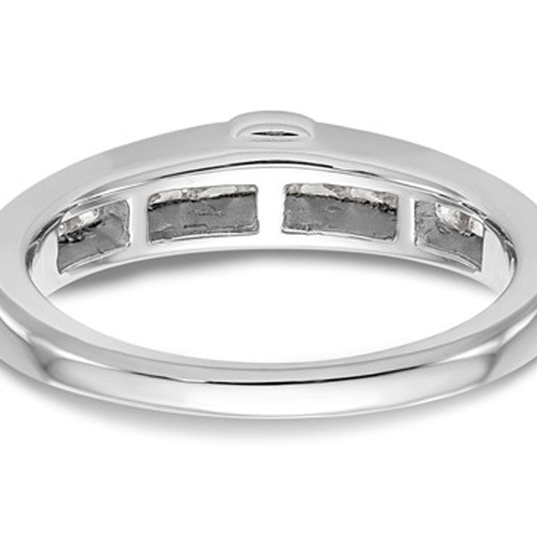 7/10 Carat (ctw H-II2-I3) Princess Cut Diamond Wedding Band Ring in 14K White Gold Image 3