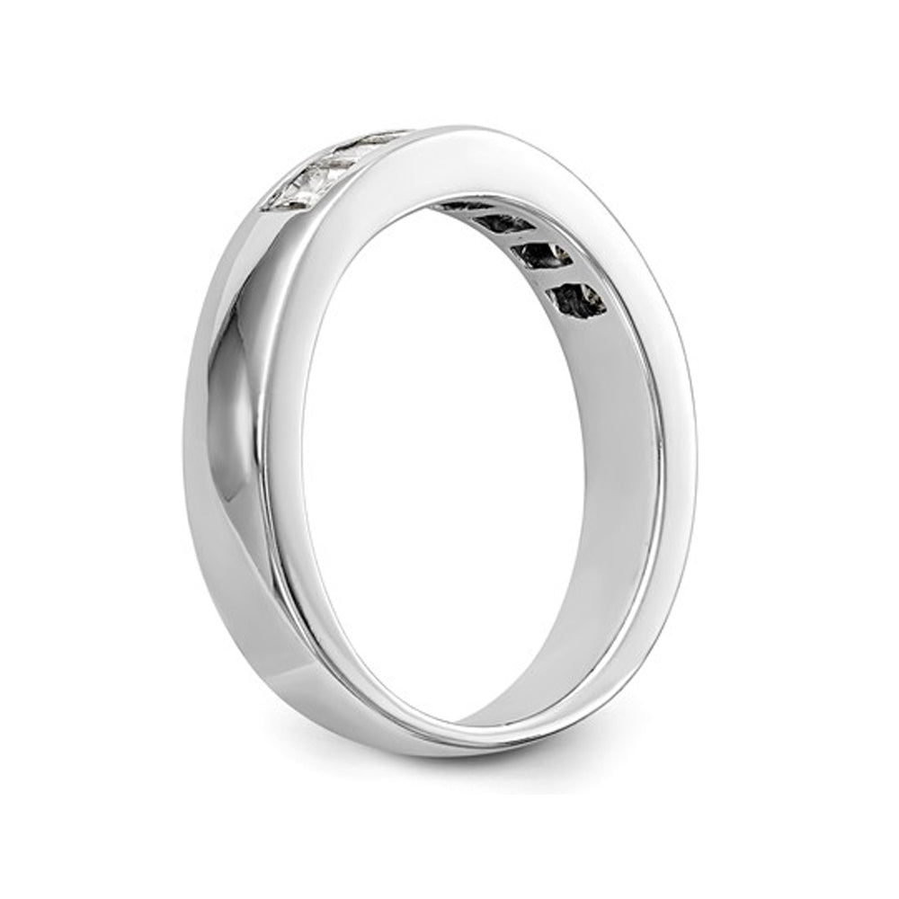 3/4 Carat (ctw Color H-II1-I2) Semi Eternity Princess Cut Diamond Wedding Band Ring in 14K White Gold Image 3