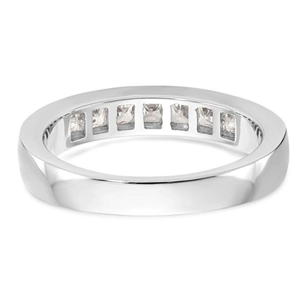 3/4 Carat (ctw Color H-II1-I2) Semi Eternity Princess Cut Diamond Wedding Band Ring in 14K White Gold Image 4