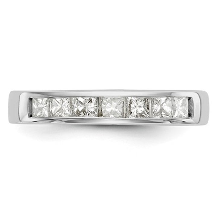 3/4 Carat (ctw Color H-II1-I2) Semi Eternity Princess Cut Diamond Wedding Band Ring in 14K White Gold Image 4