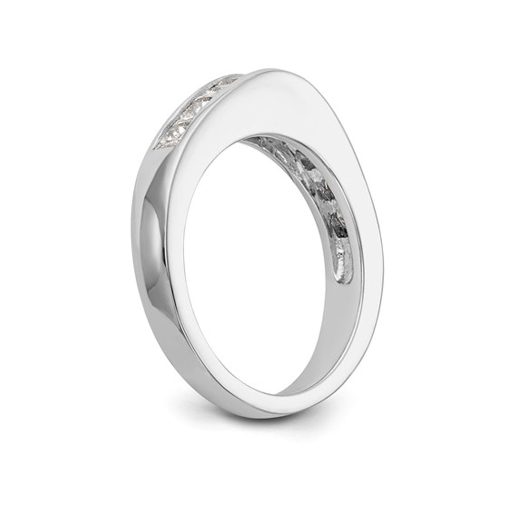1.00 Carat (ctw H-II2-I3) Princess Cut Diamond Wedding Band Ring in 14K White Gold Image 3