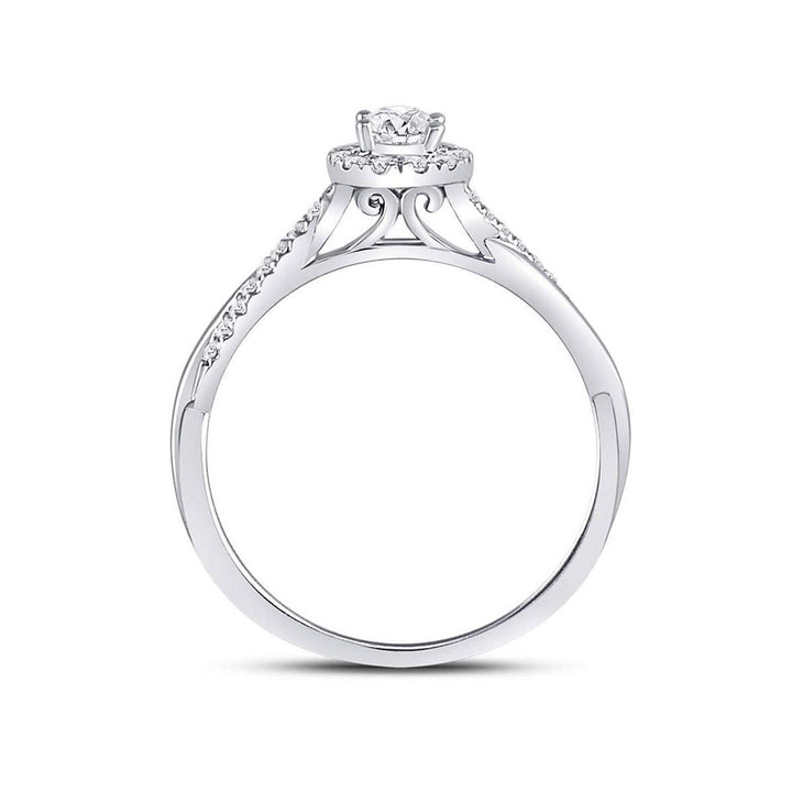 1/3 (ctw I1-I2G-H-I) Halo Diamond Twist Engagement Ring in 14K White Gold Image 3