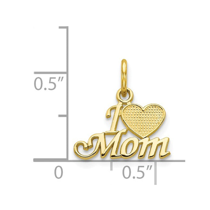 I Heart Mom Pendant Necklace in 10K Yellow Gold with Chain Image 2