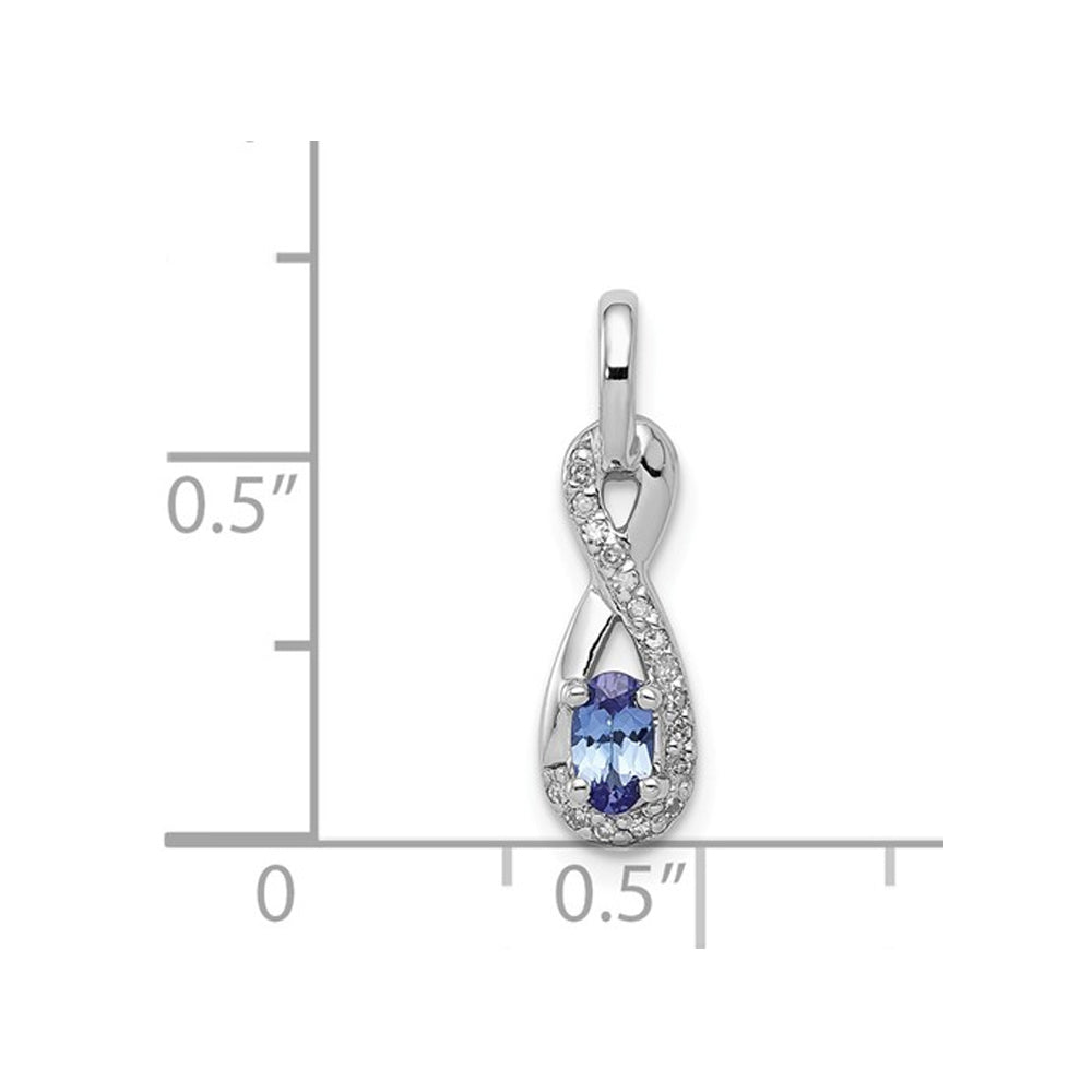 1/5 Carat Tanzanite Infinity Drop Pendant Necklace in Sterling Silver with Chain Image 2