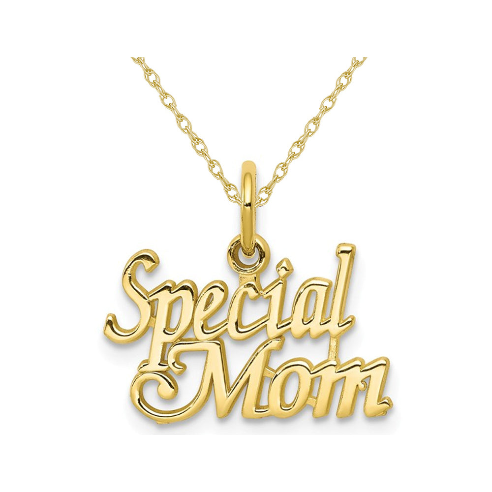 Special Mom Charm Pendant Necklace in 10K Yellow Gold with Chain Image 1