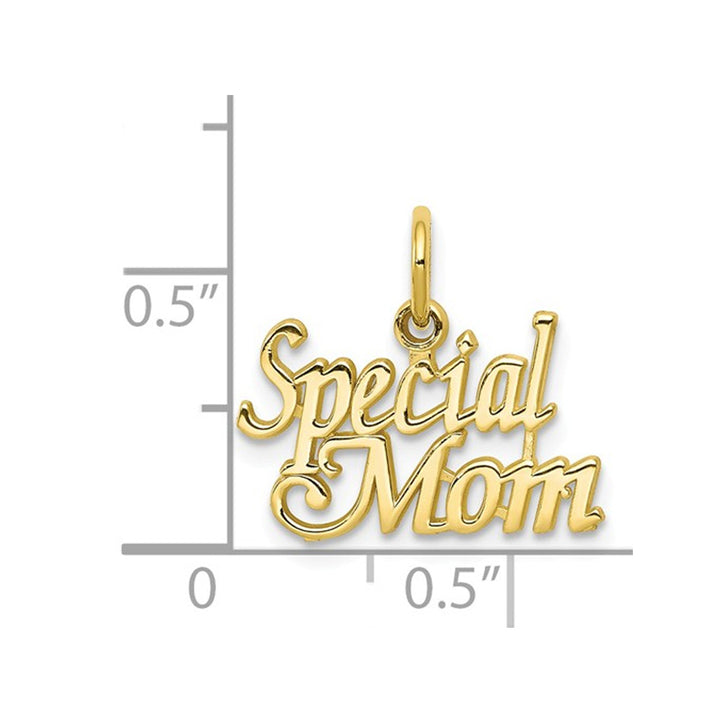 Special Mom Charm Pendant Necklace in 10K Yellow Gold with Chain Image 3