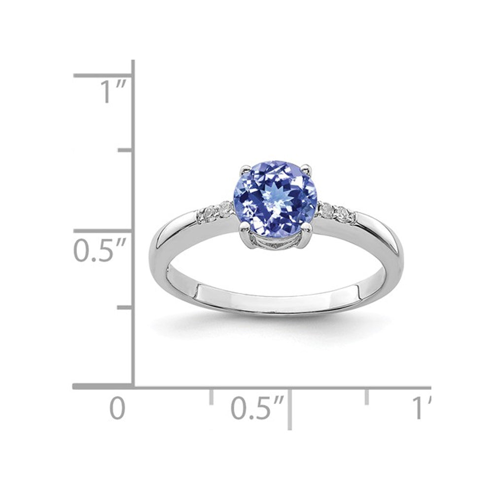 1.00 Carat (ctw) Tanzanite Solitaire Ring in Sterling Silver Image 2