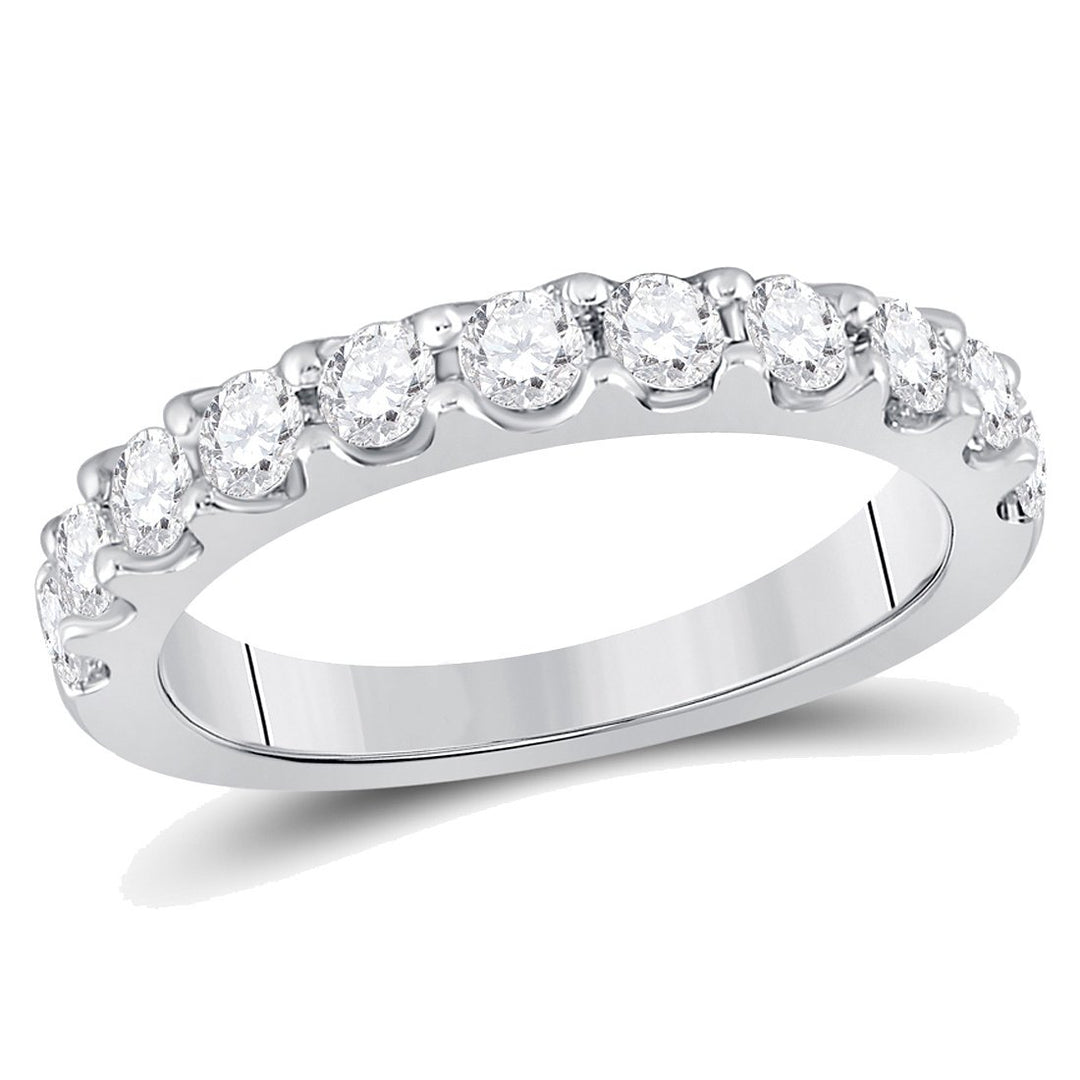 3/4 Carat (ctw H-I I1-I2) Diamond Wedding Band and Anniversary Ring in 14K White Gold Image 1