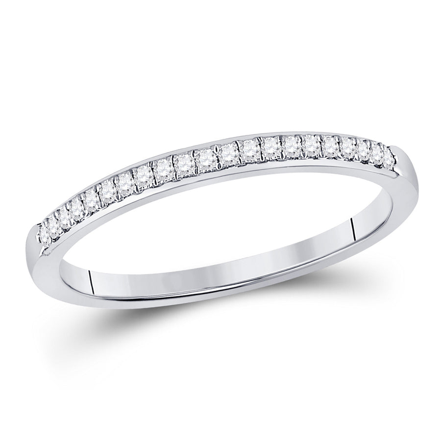 1/7 Carat (ctw H-I  I2-I3) Diamond Wedding Anniversary Band Ring in 14K White Gold Image 1