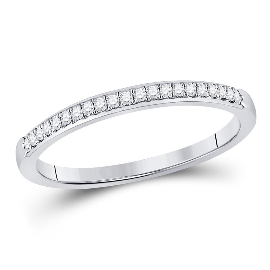 1/7 Carat (ctw H-I I2-I3) Diamond Wedding Anniversary Band Ring in 14K White Gold Image 1