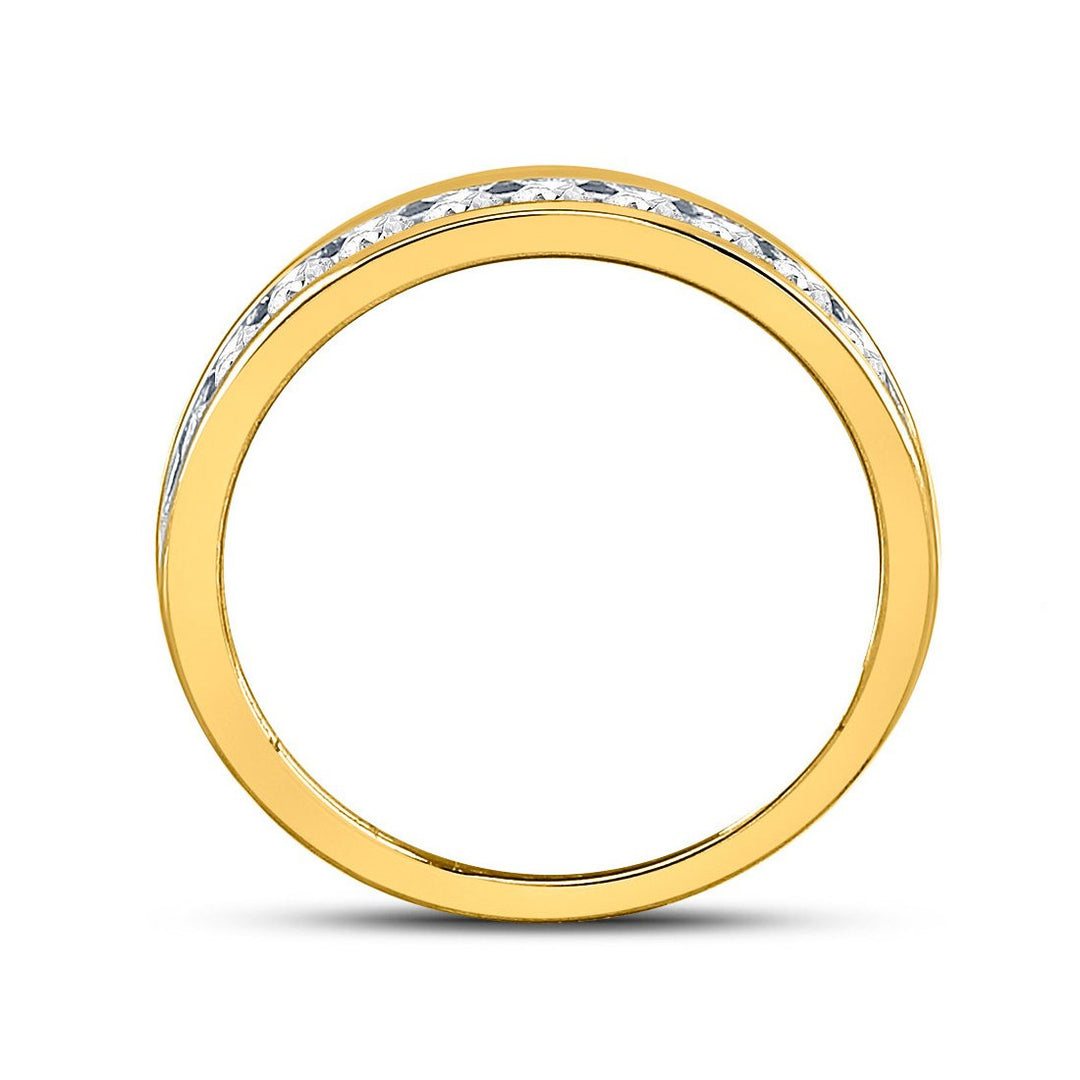 1/2 Carat (ctw H-I I1-I2) Channel-Set Diamond Wedding Band Ring in 14K Yellow Gold Image 4