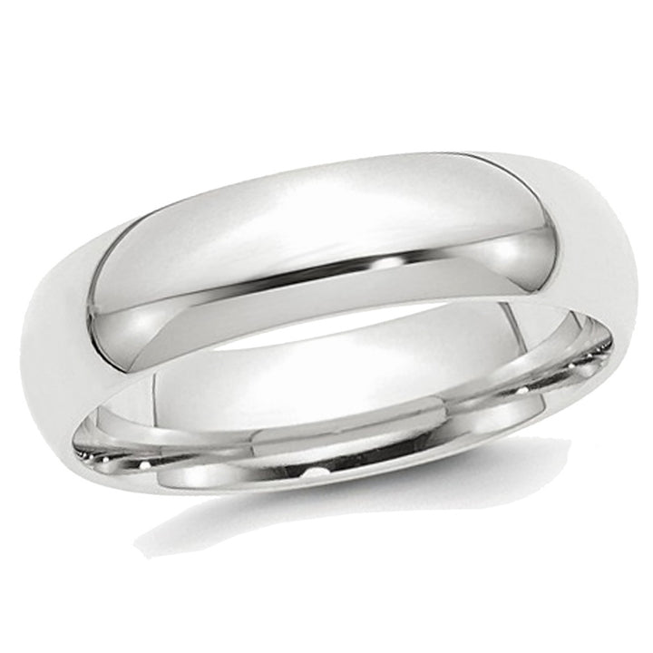 Mens Platinum Comfort Fit 8mm Lightweight Wedding Band Ring Image 6