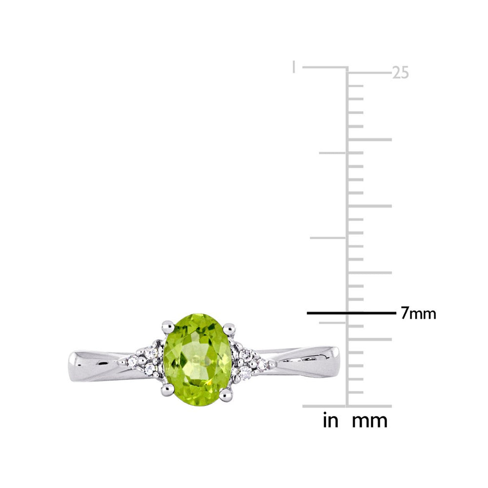 4/5 Carat (ctw) Green Peridot Ring in Sterling Silver Image 2