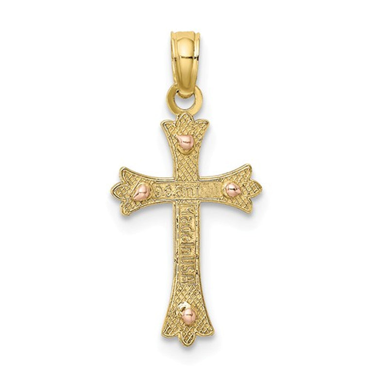 10K Yellow Gold Cross Pendant Necklace with Chain Image 2