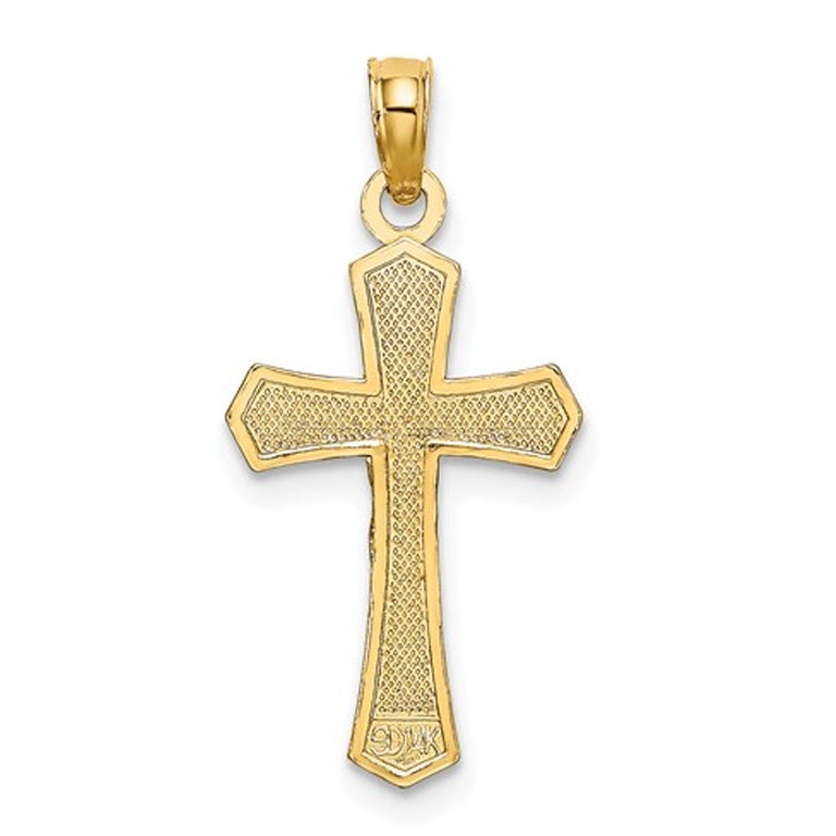 14K Yellow Gold Crucifix Cross Pendant Necklace with Chain Image 3