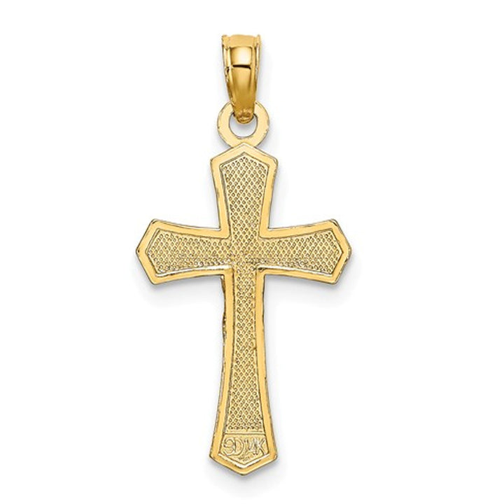 14K Yellow Gold Crucifix Cross Pendant Necklace with Chain Image 3