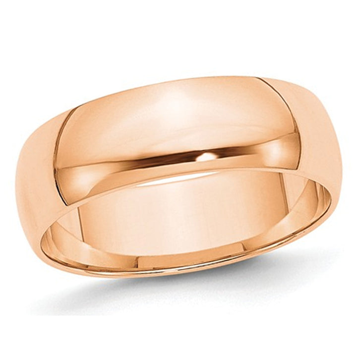 Ladies or Mens 10K Rose Pink Gold 6mm Wedding Band Ring Image 1