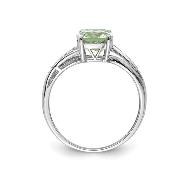 2.50 Carat (ctw) Green Quartz Ring in Sterling Silver with 14K Gold Accents Image 3