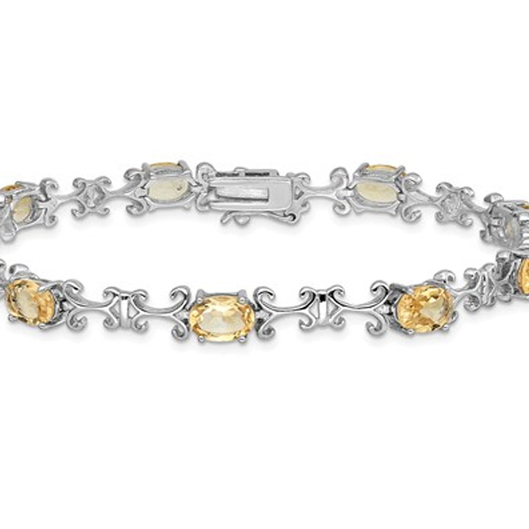 6.75 Carat (ctw) Citrine Bracelet in Sterling Silver Image 1