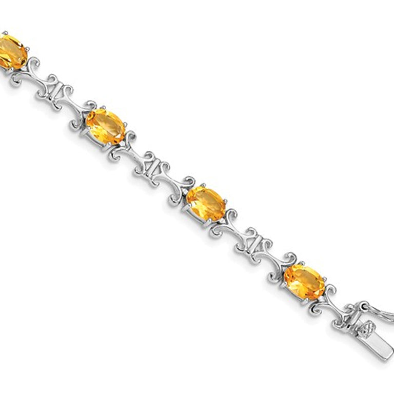 6.75 Carat (ctw) Citrine Bracelet in Sterling Silver Image 4