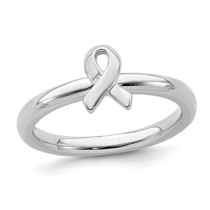 Sterling Silver Awareness Ribbon Ring Image 1