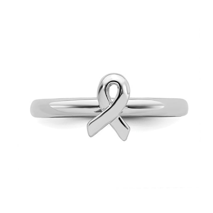 Sterling Silver Awareness Ribbon Ring Image 2