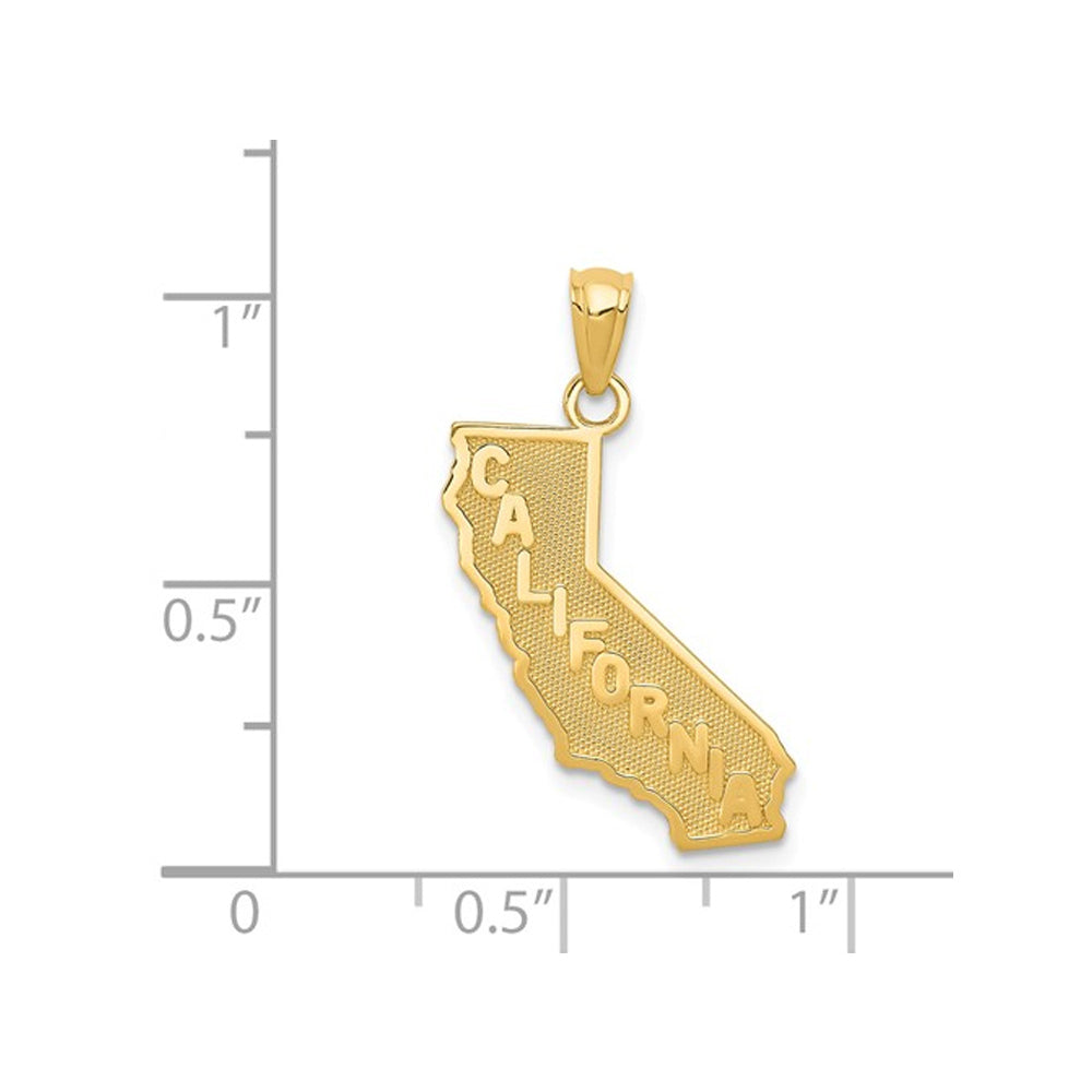 14K Yellow Gold California State Charm Pendant Necklace with Chain Image 3