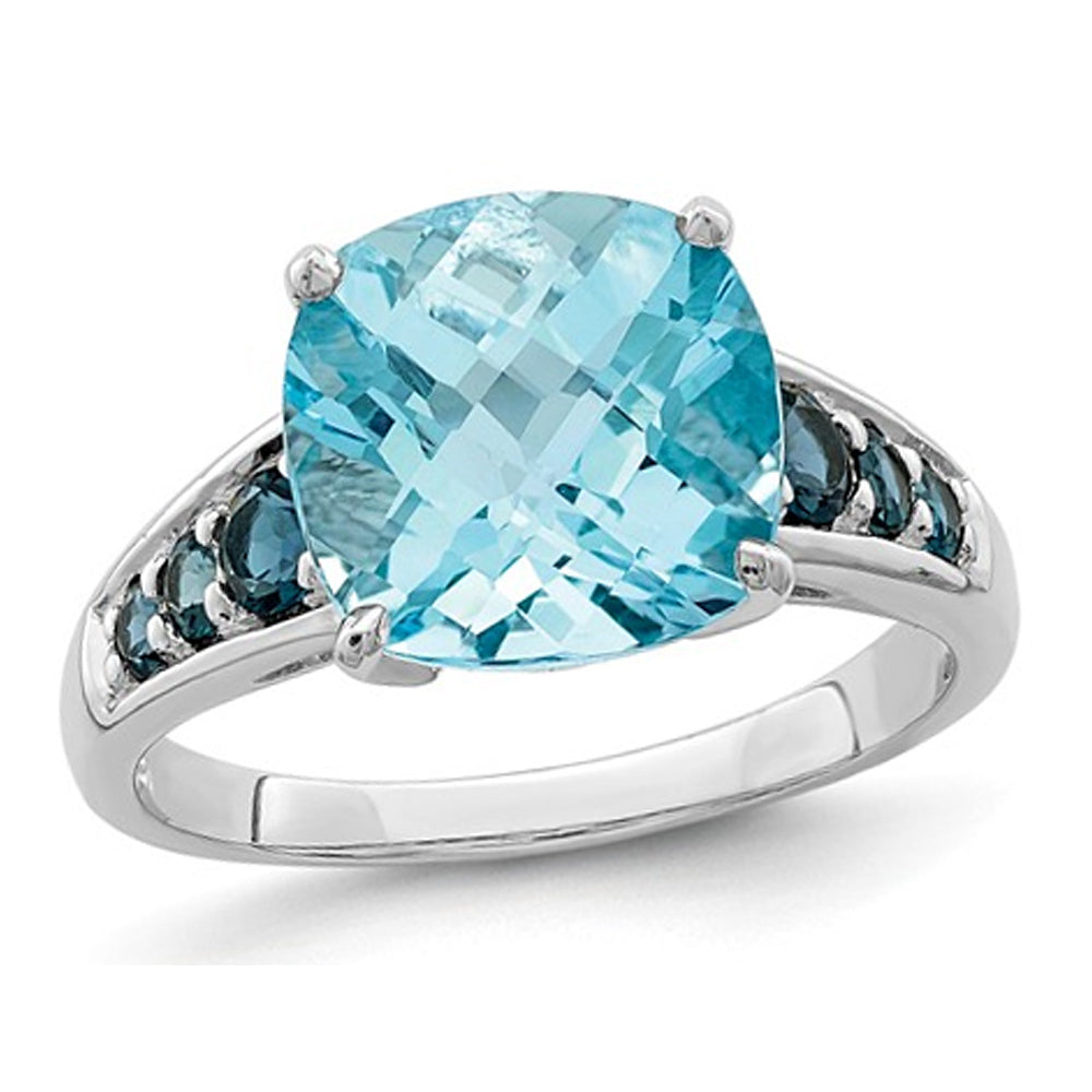 5.50 Carat (ctw) London and Sky Blue Topaz Ring in Sterling Silver Image 1
