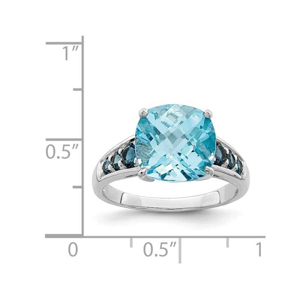 5.50 Carat (ctw) London and Sky Blue Topaz Ring in Sterling Silver Image 2
