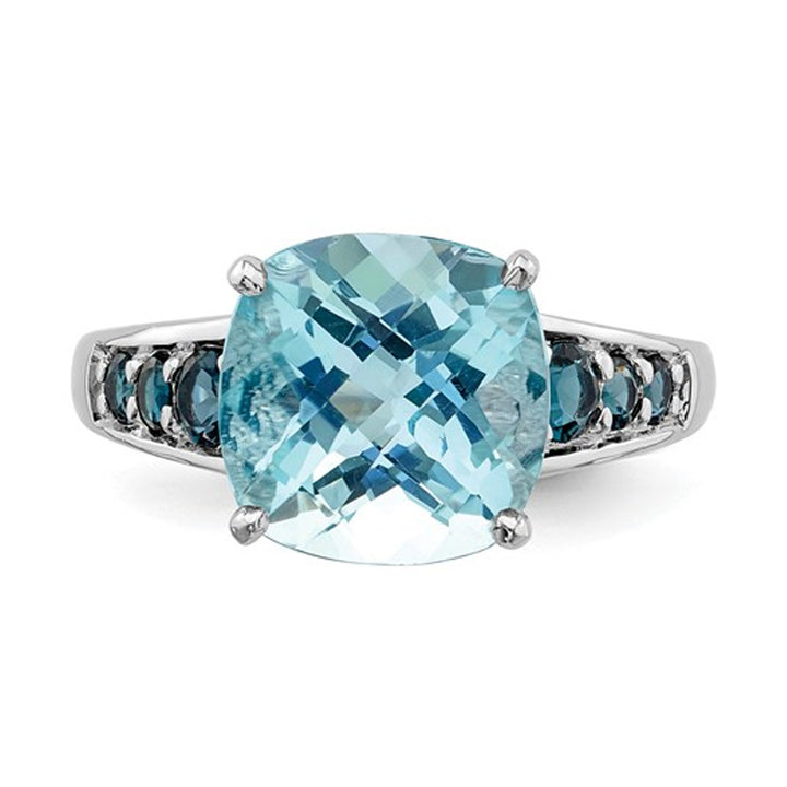 5.50 Carat (ctw) London and Sky Blue Topaz Ring in Sterling Silver Image 3