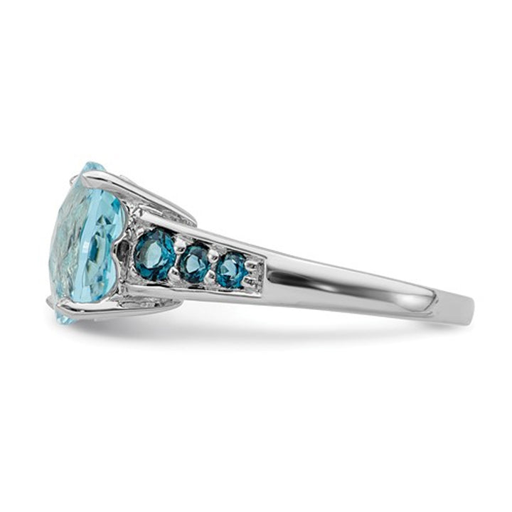 5.50 Carat (ctw) London and Sky Blue Topaz Ring in Sterling Silver Image 4
