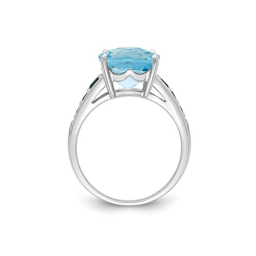 5.50 Carat (ctw) London and Sky Blue Topaz Ring in Sterling Silver Image 4