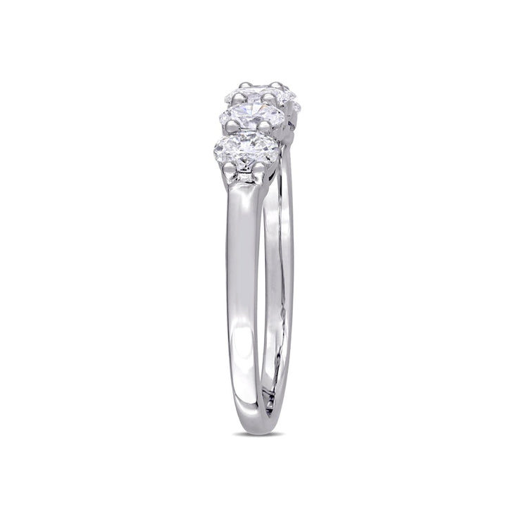 1.00 Carat (ctw G-HVS2-SI1) Five Stone Diamond Anniversary Band Ring in 14 White Gold Image 2