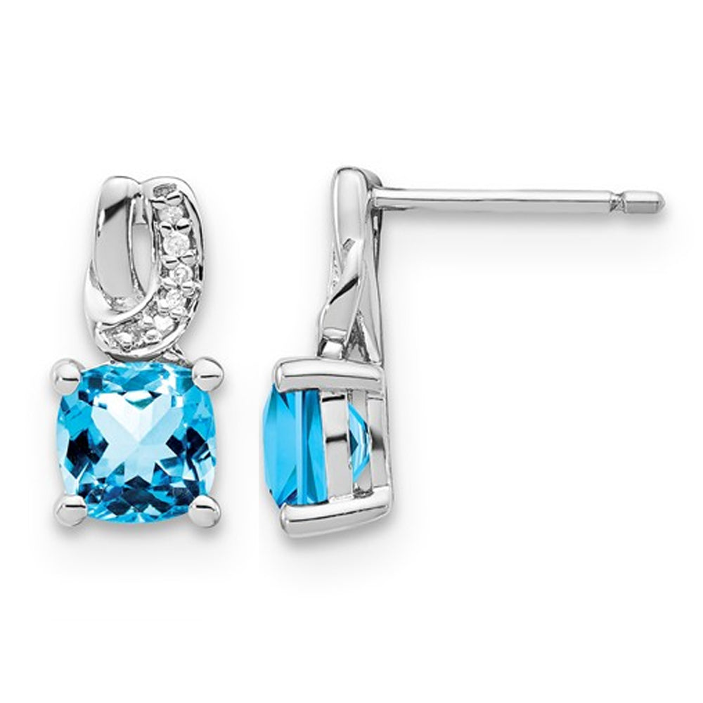 2.25 Carat (ctw) Blue Topaz Earrings in Sterling Silver Image 1