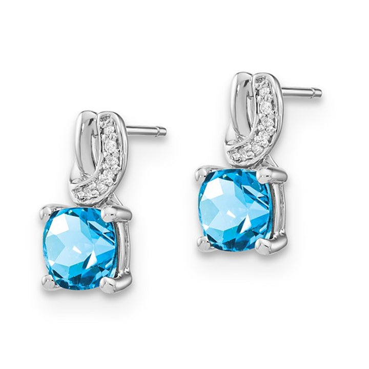 2.25 Carat (ctw) Blue Topaz Earrings in Sterling Silver Image 2