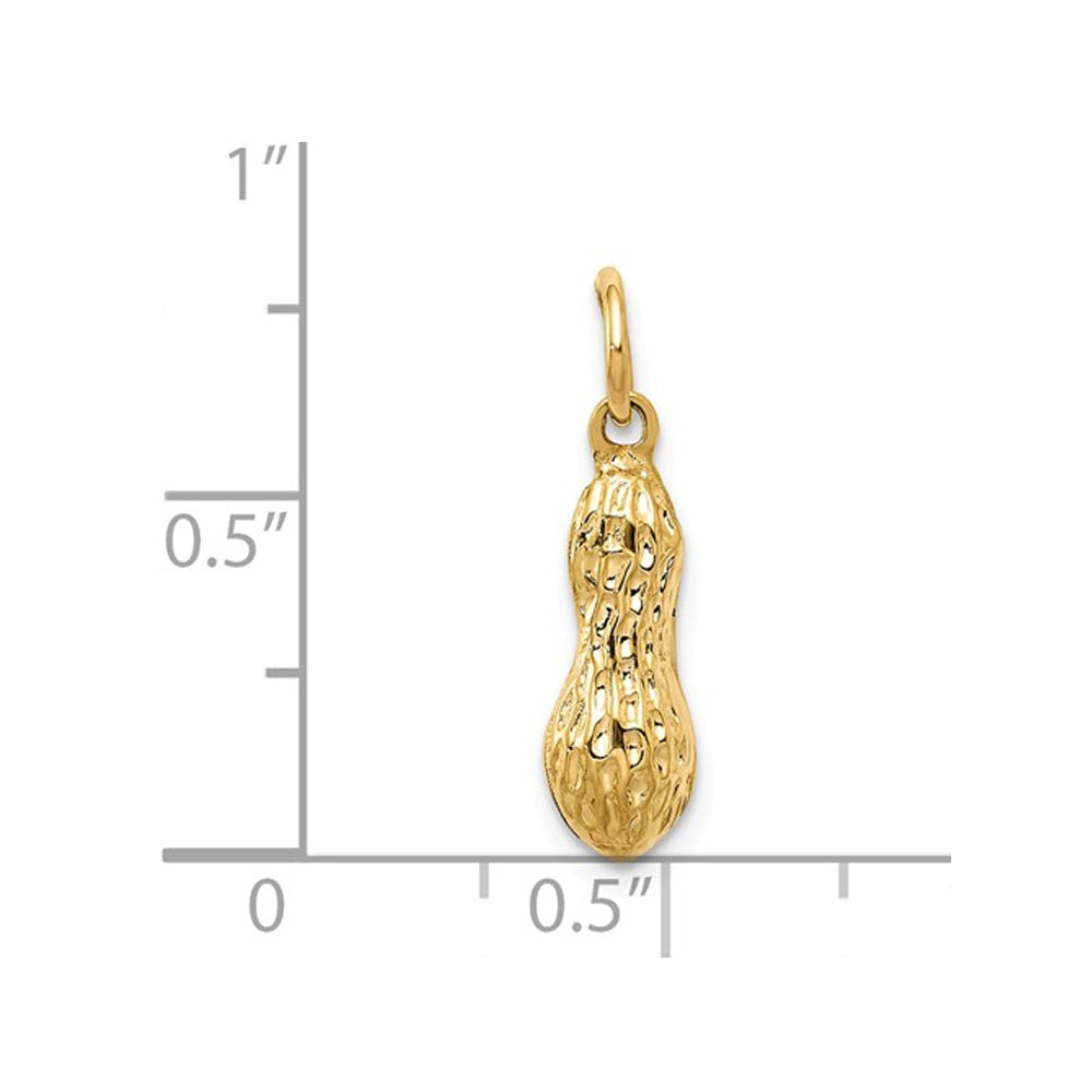 14K Yellow Gold Peanut Charm Pendant Necklace with Chain Image 2