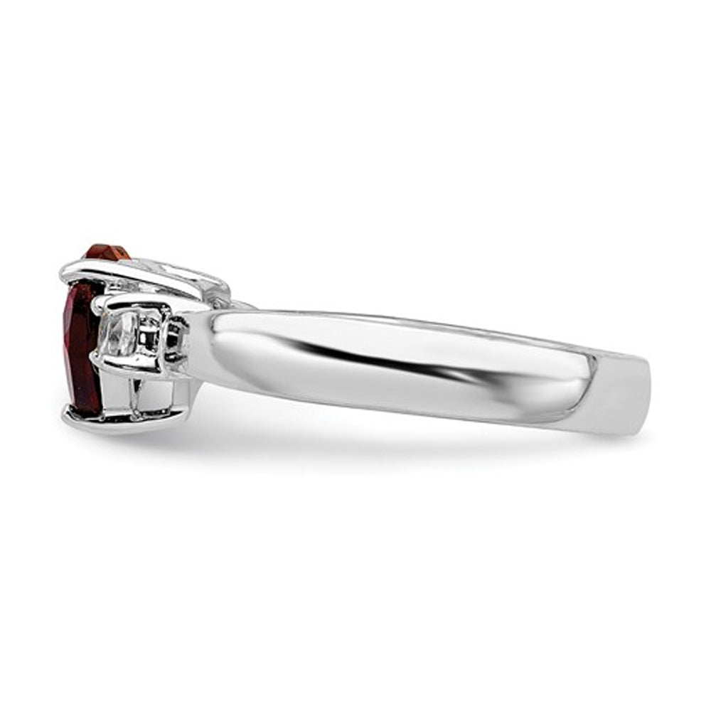 1.40 Carat (ctw) Garnet and White Topaz Ring in Sterling Silver Image 4