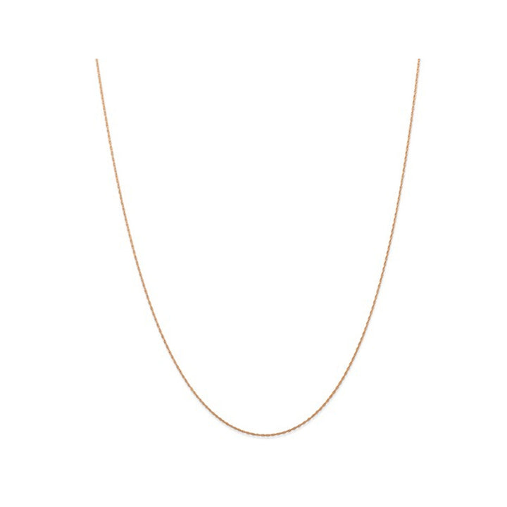 14K Rose Pink Gold 18 inch .50mm Cable Rope Chain Image 1