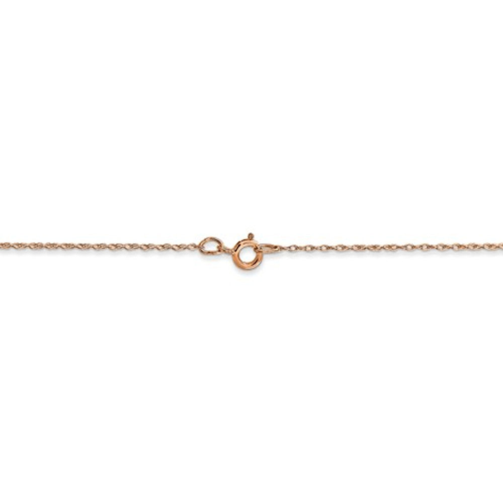 14K Rose Pink Gold 18 inch .50mm Cable Rope Chain Image 2