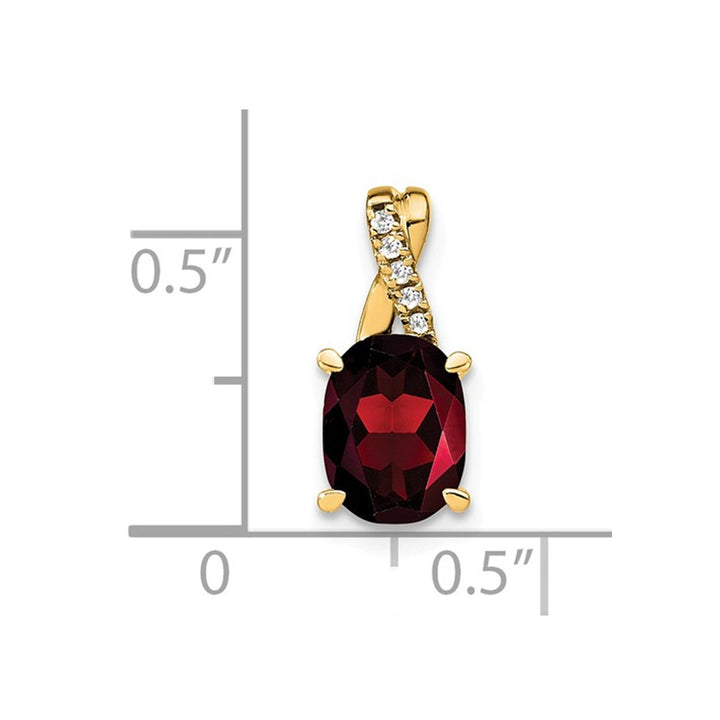 7/10 Carat (ctw) Natural Garnet Twist Pendant Necklace in 10K Yellow Gold with Chain Image 2