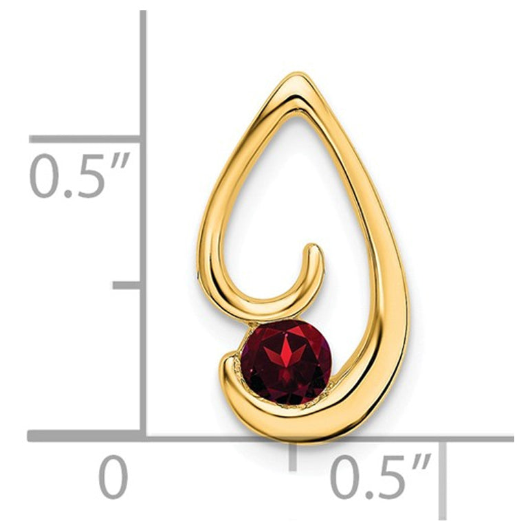 1/4 Carat (ctw) Natural Garnet Drop Pendant Necklace in 14K Yellow Gold with Chain Image 2