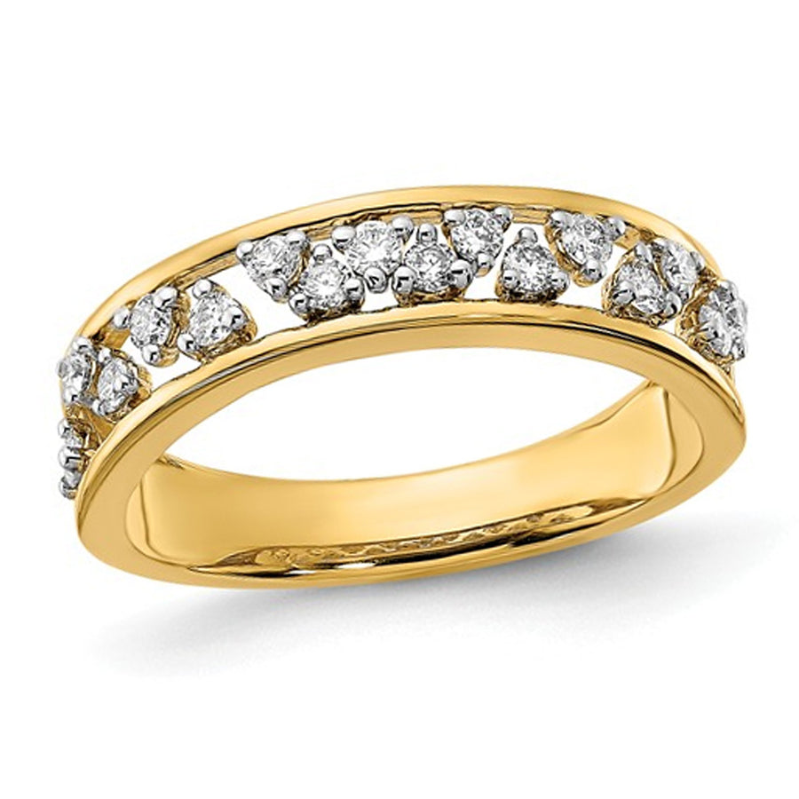 1/3 Carat (ctw I-J I2-I3) Ladies Diamond Wedding Band Ring in 14K Yellow Gold Image 1