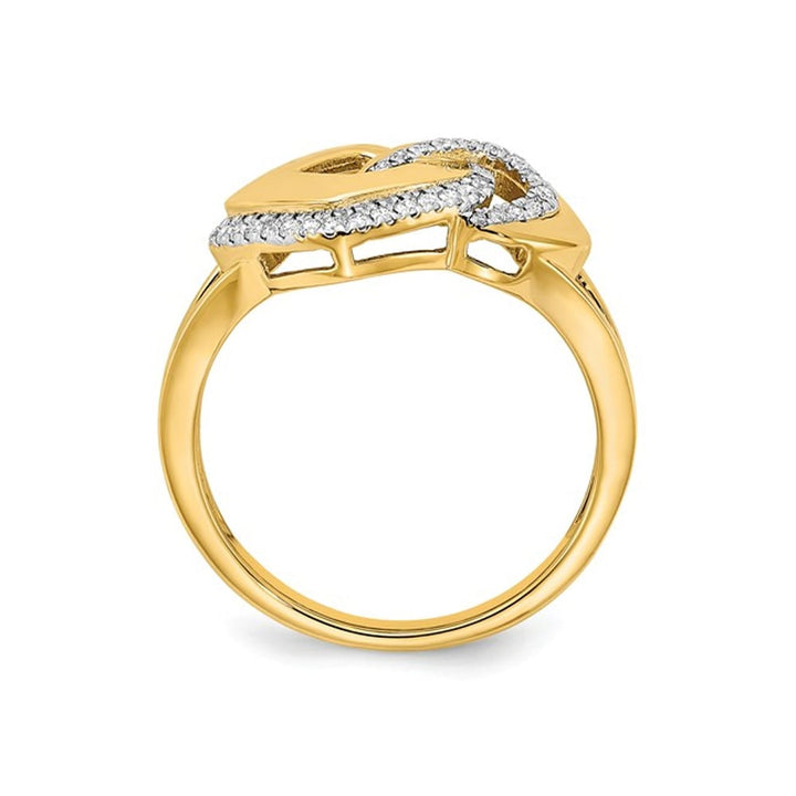 14K Yellow Gold Fashion Geometric Ring with Diamonds 1/6 Carat (ctw) Image 4