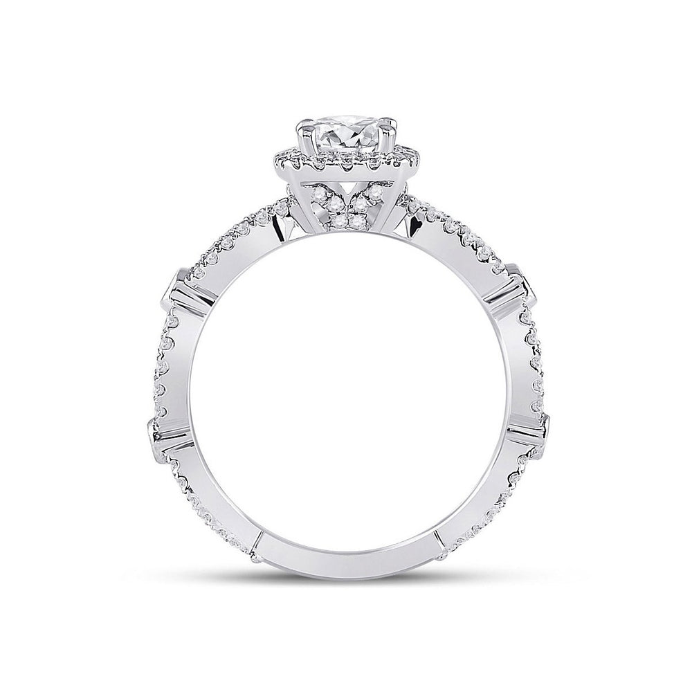 1.29 Carat (ctw G-HI1-I2) Cushion-Cut Diamond Engagement Ring in 14K White Gold Image 2