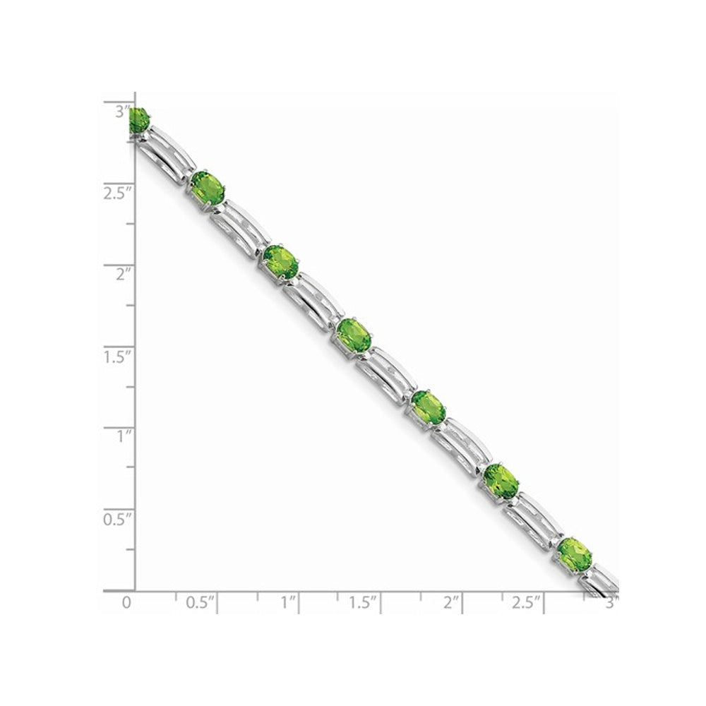 5.85 Carat (ctw) Natural Peridot Bracelet in Sterling Silver Image 2