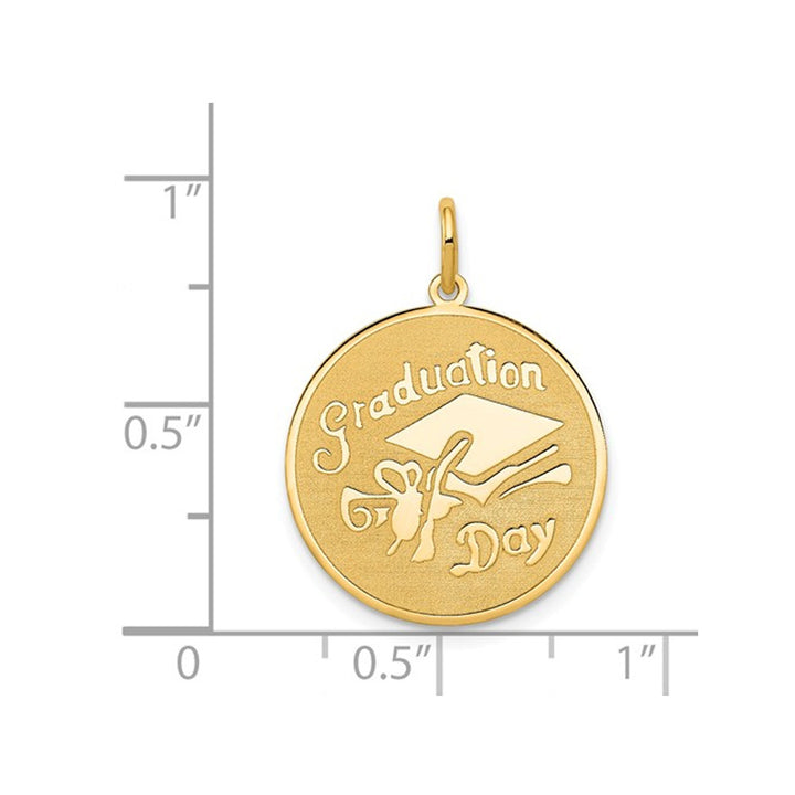 Graduation Day Disc Charm Pendant Necklace in 14K Yellow Gold with Chain Image 3