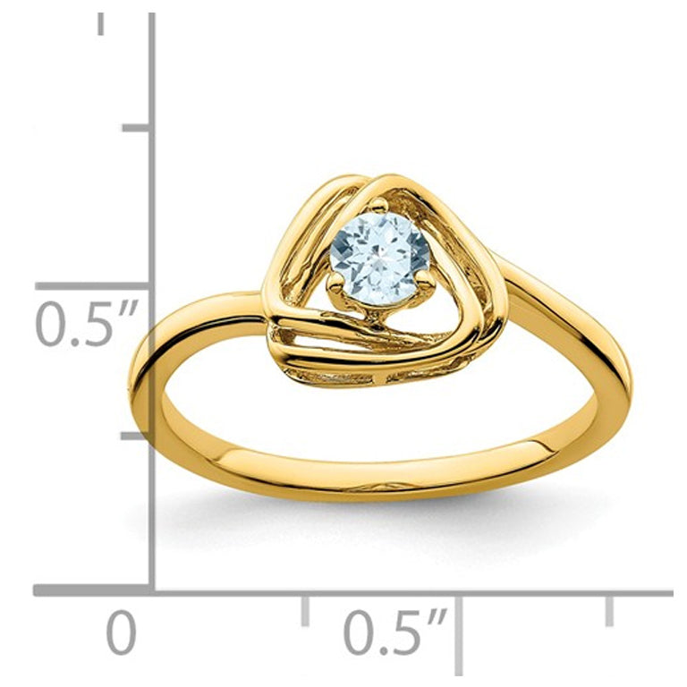 1/4 carat (ctw) Aquamarine Ring in 14K Yellow Gold Image 2